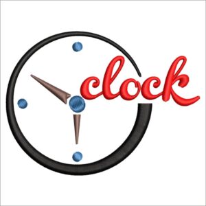 clock digital embroidery design